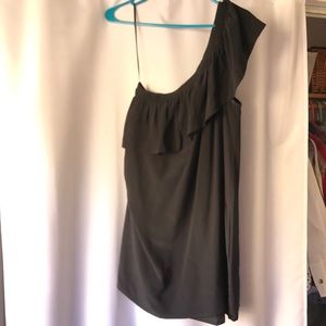 Madewell one shoulder ruffle cocktail dress